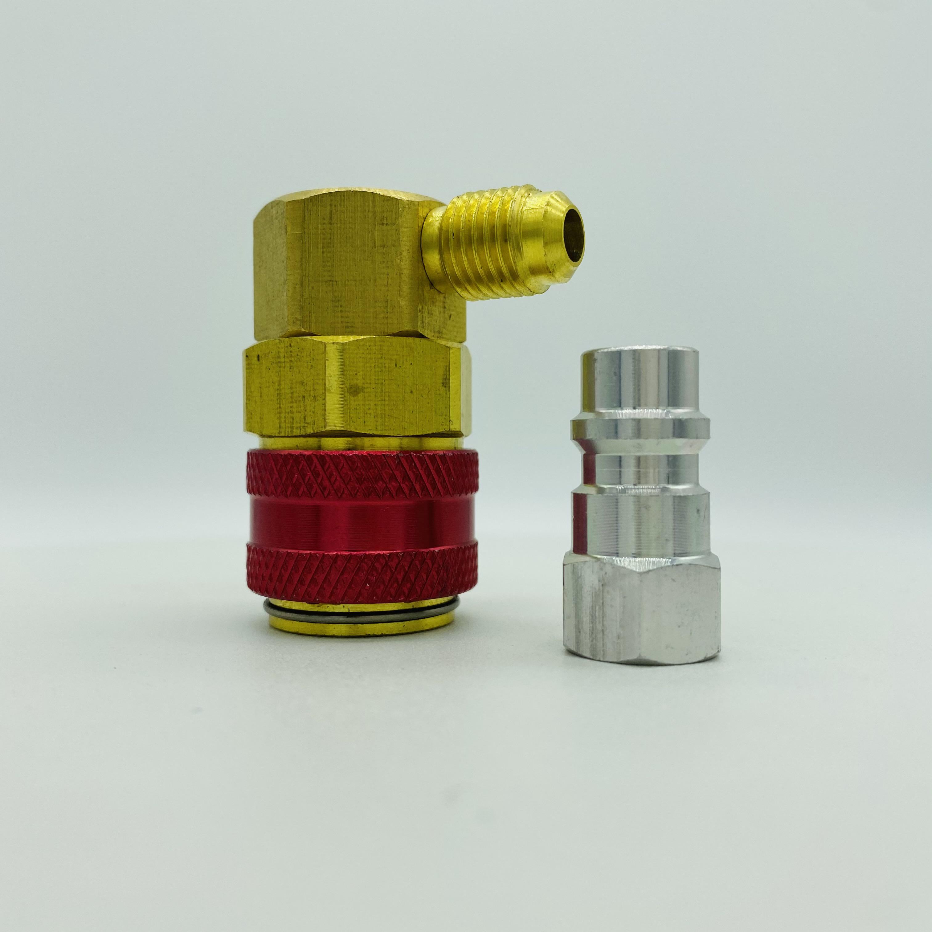 90° non-adjustable fluorinated connection